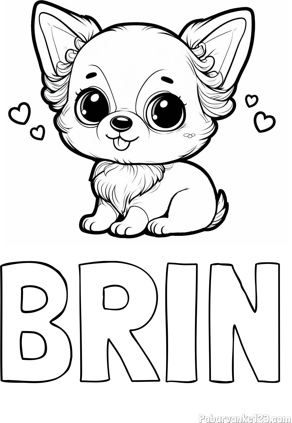 Pobarvanka imena BRIN in pobarvanka čivave