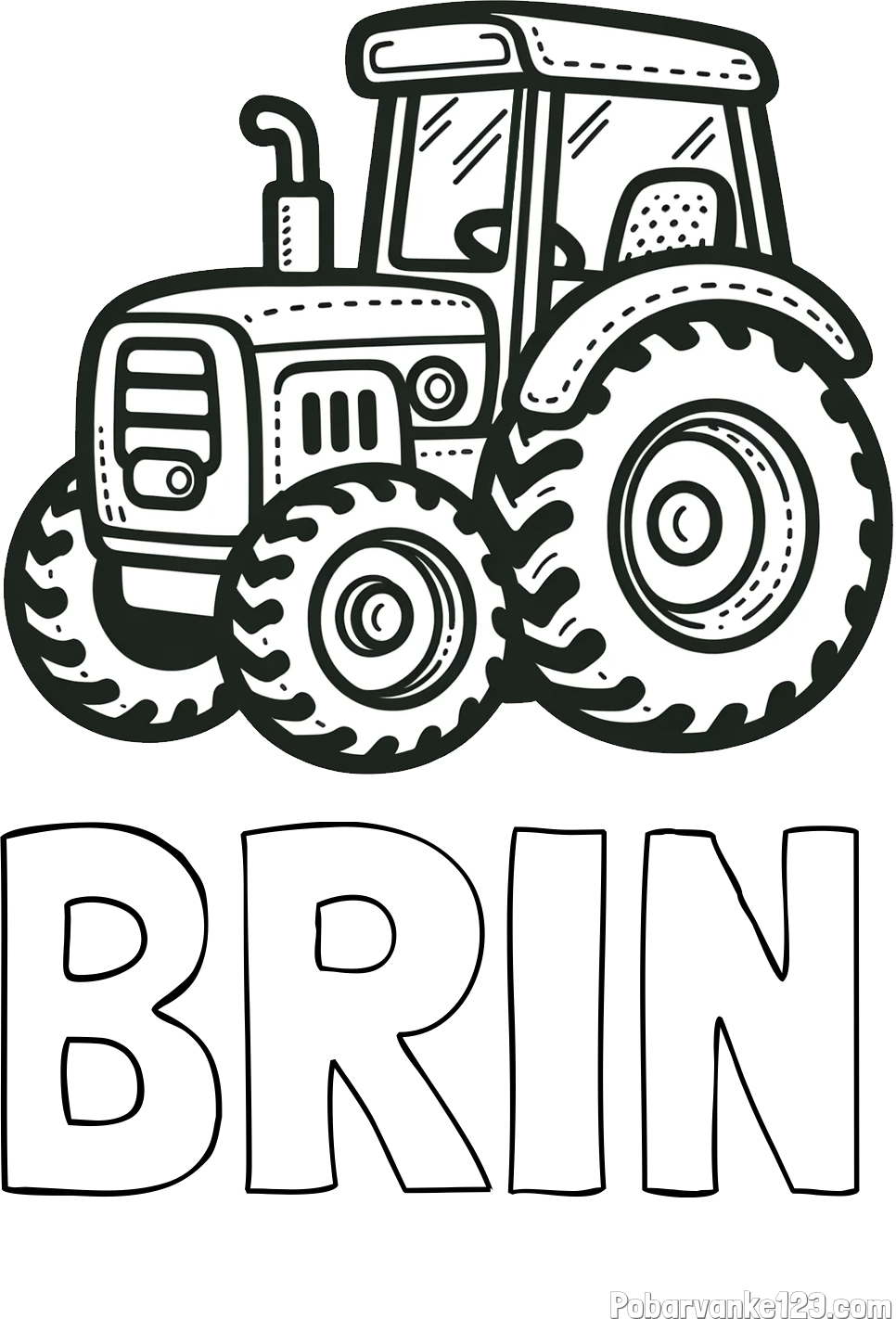 Pobarvanka imena BRIN in pobarvanka čudovitega traktorja