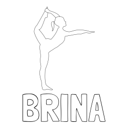 Pobarvanka imena BRINA in pobarvanka baletke med ogrevanjem