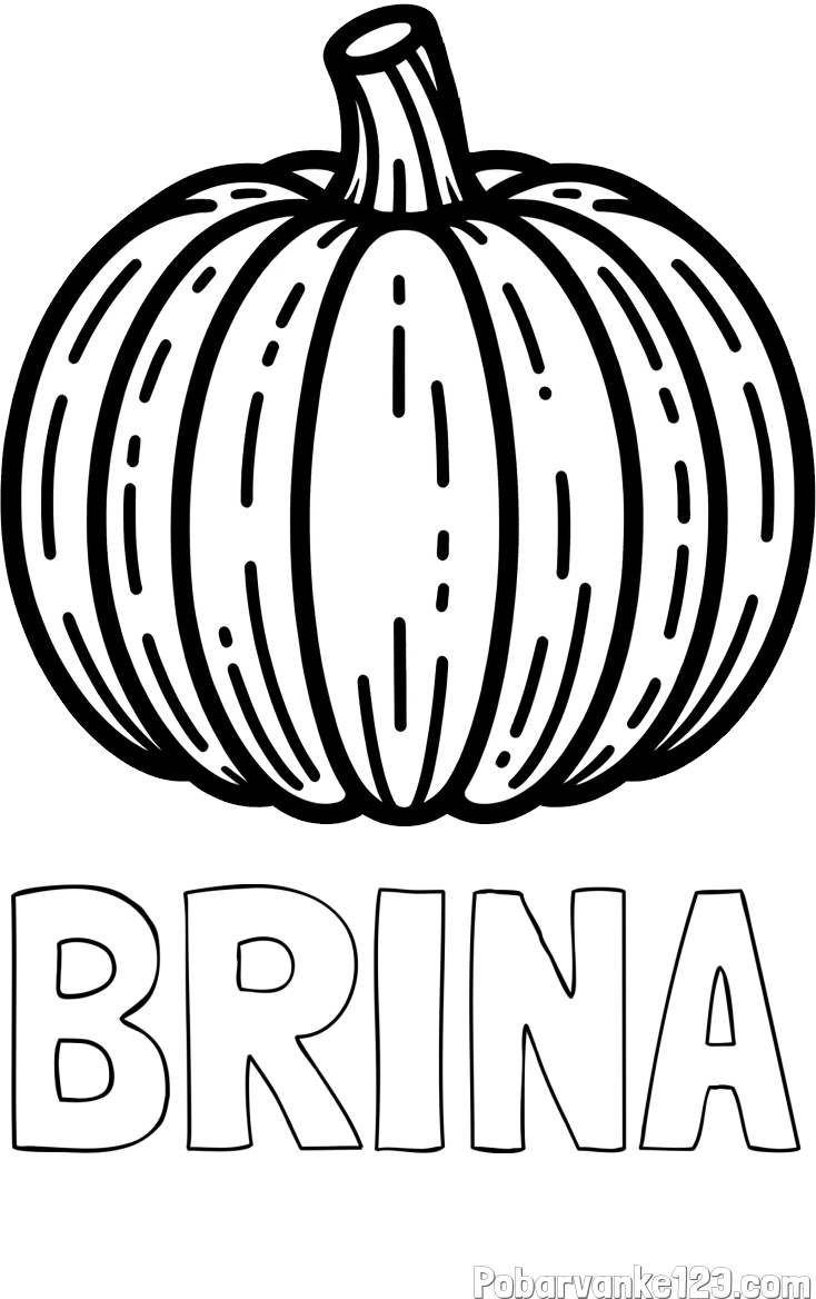 Pobarvanka imena BRINA in pobarvanka buče