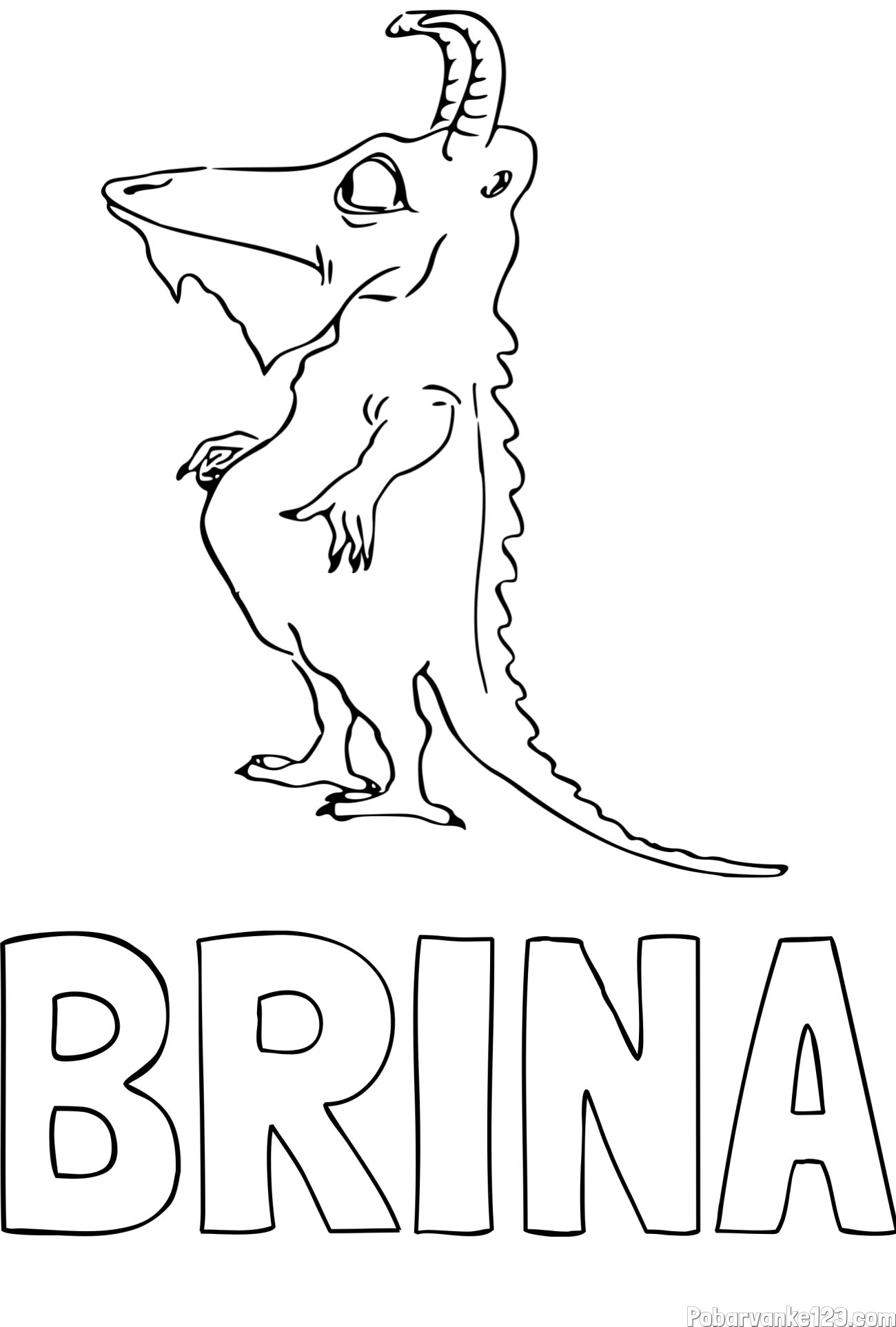 Pobarvanka imena BRINA in pobarvanka debele pošasti