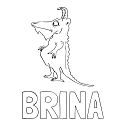 Online izdelana pobarvanka - Pobarvanka imena BRINA in pobarvanka debele pošasti