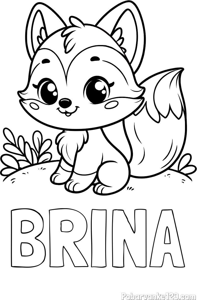 Pobarvanka imena BRINA in pobarvanka lisičke