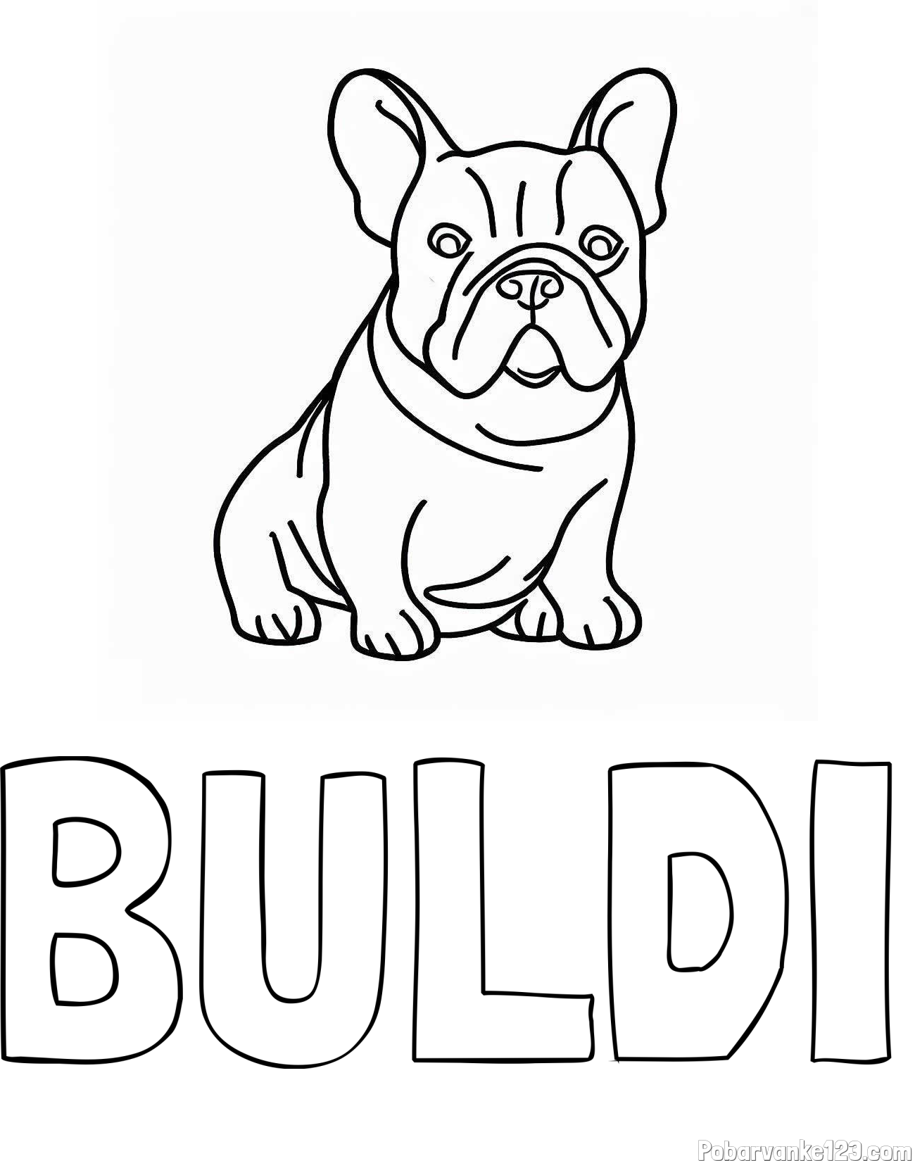 Pobarvanka imena BULDI in pobarvanka francoskega buldoga
