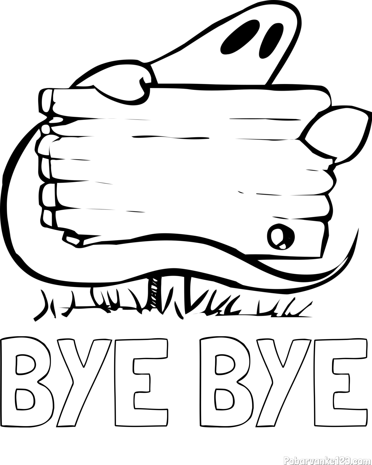 Pobarvanka imena BYE BYE in pobarvanka duhca in table