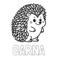 Online izdelana pobarvanka - Pobarvanka imena ČARNA in pobarvanka prisrčnega ježka