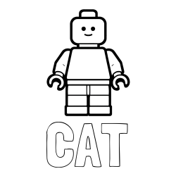 Online izdelana pobarvanka - Pobarvanka imena CAT in pobarvanka LEGO figurice fanta