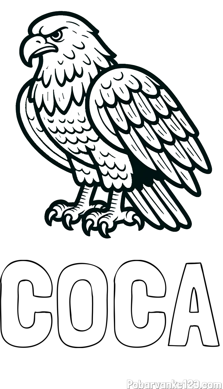 Pobarvanka imena ČOČA in pobarvanka orla