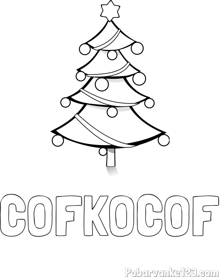 Pobarvanka imena COFKOCOF in božična smreka