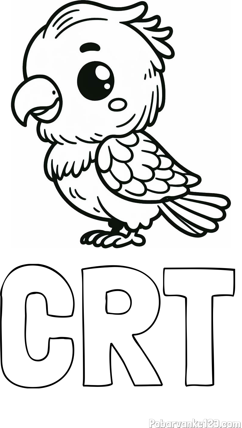 Pobarvanka imena ČRT in pobarvanka ljubkega papagaja