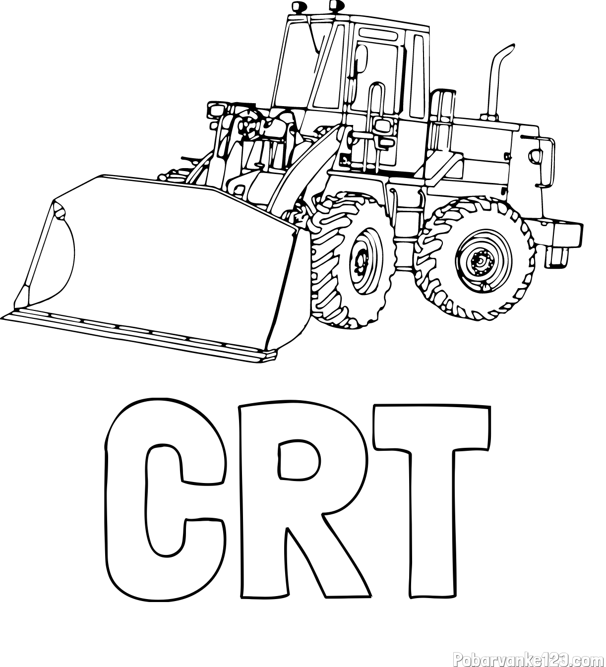 Pobarvanka imena ČRT in pobarvanka velikega bagra