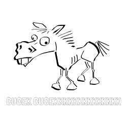 Online izdelana pobarvanka - Pobarvanka imena CUCEK CUCEKKKKKKKKKKKKKK in pobarvanka smešni konj