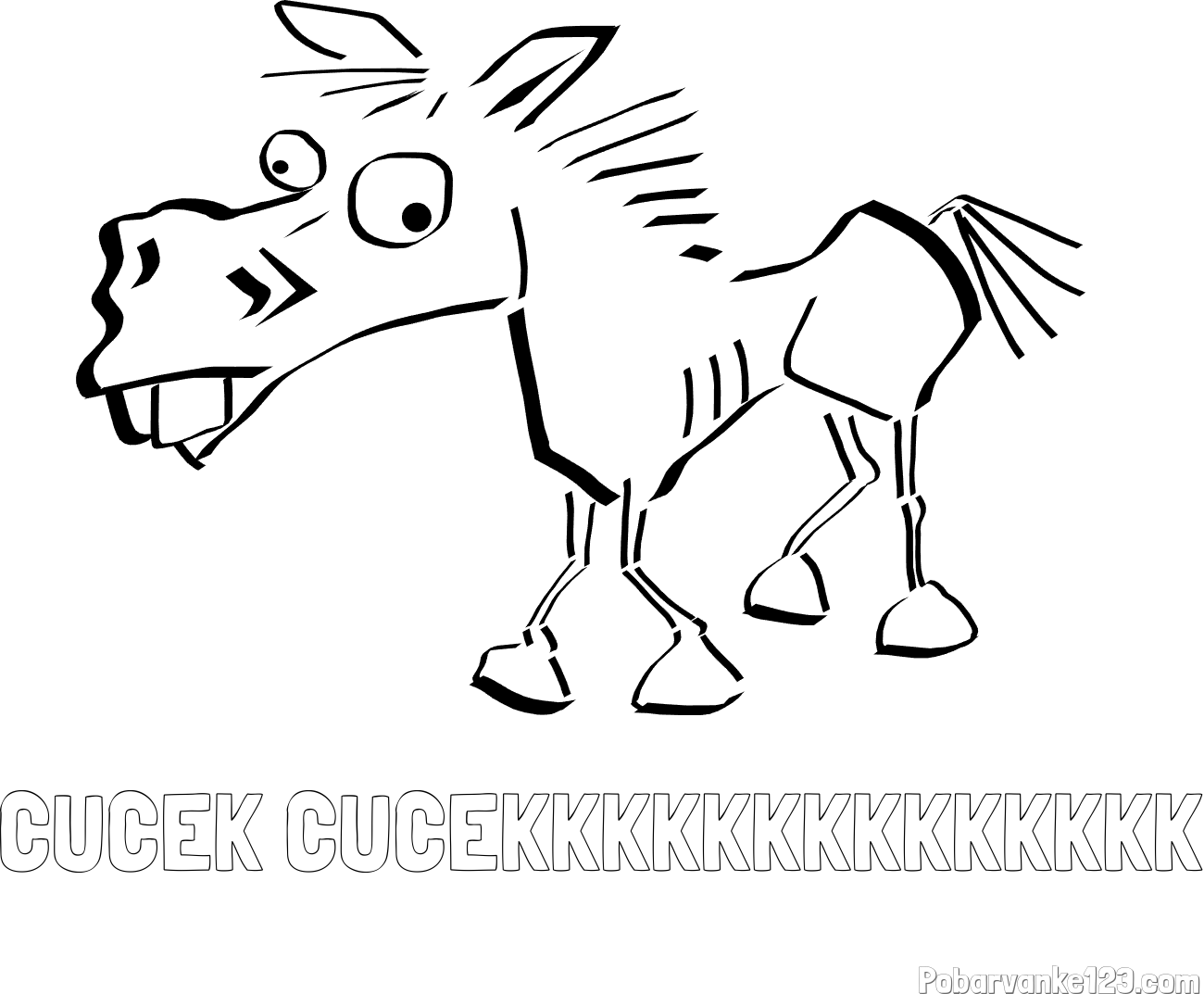 Pobarvanka imena CUCEK CUCEKKKKKKKKKKKKKK in pobarvanka smešni konj