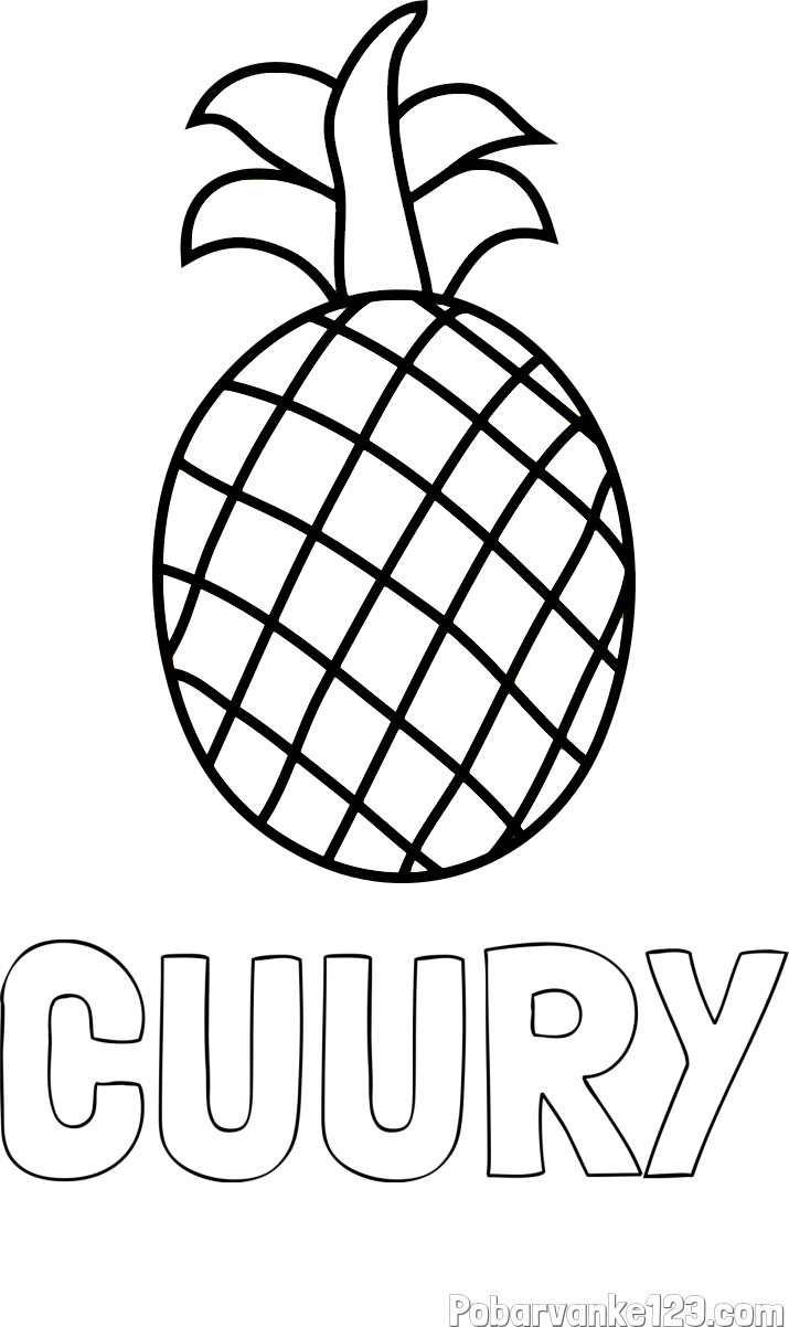 Pobarvanka imena CUURY in pobarvanka ananasa