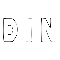 Online izdelana pobarvanka - Pobarvanka imena D I N