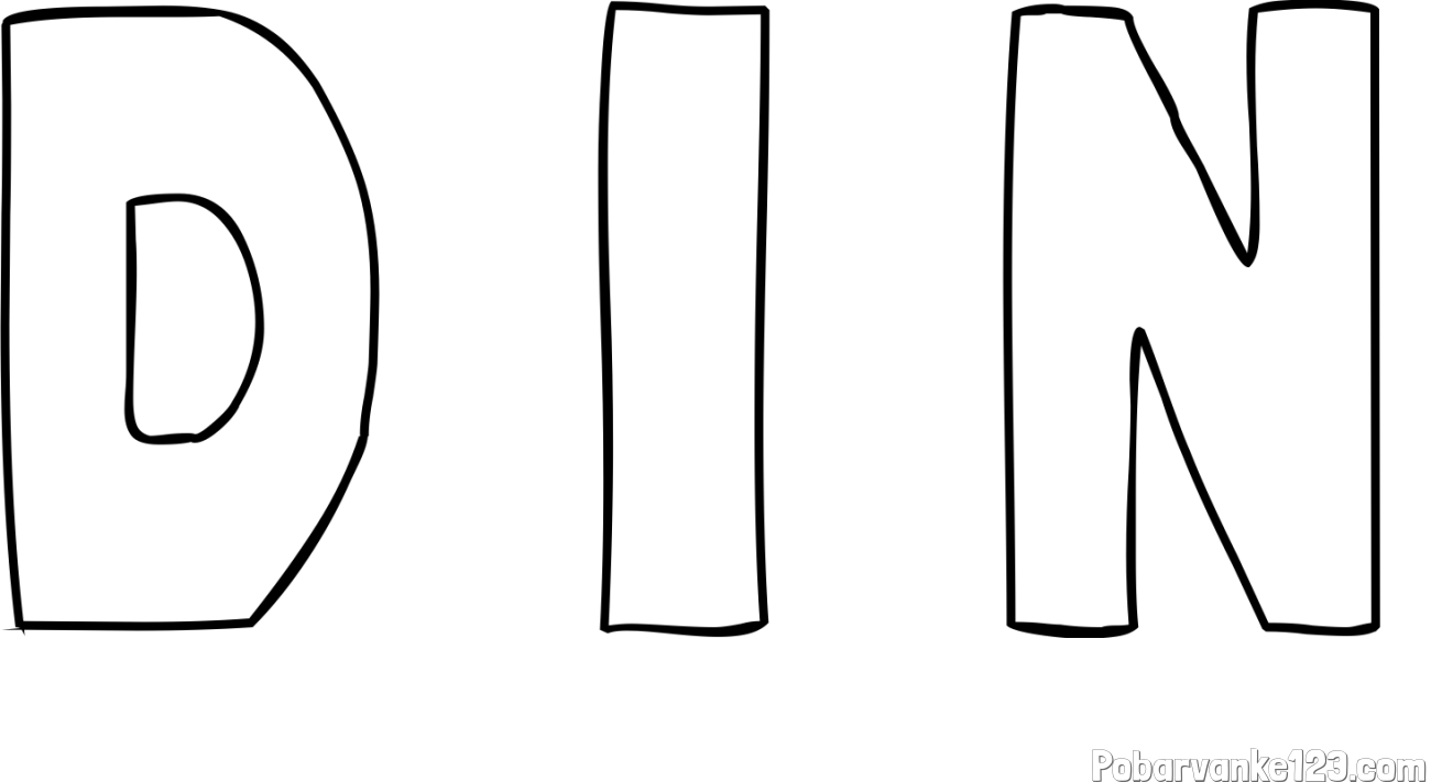 Pobarvanka imena D I N