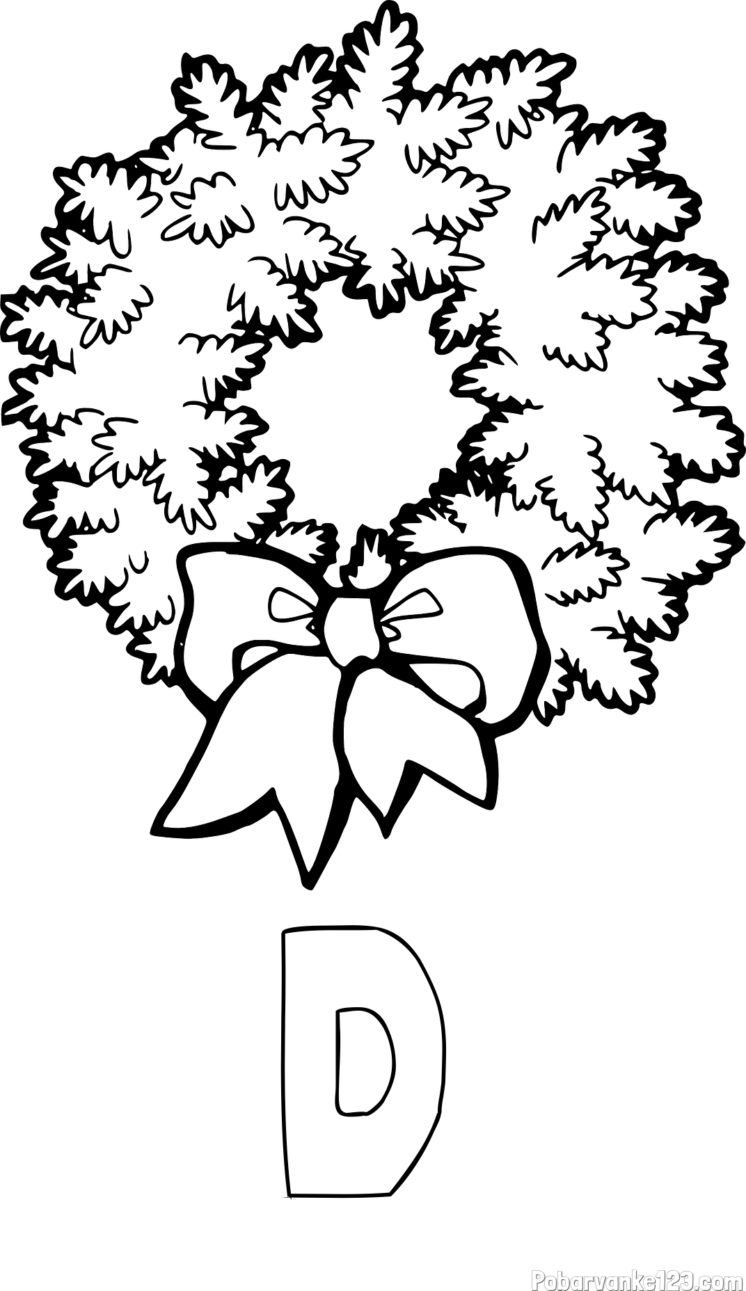 Pobarvanka imena D in adventni venček
