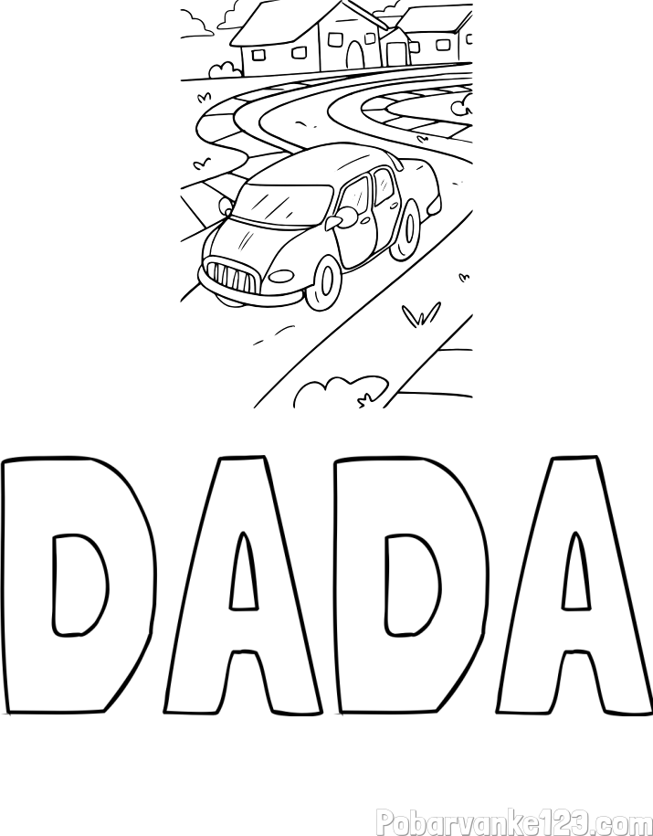 Pobarvanka imena DADA in na poti