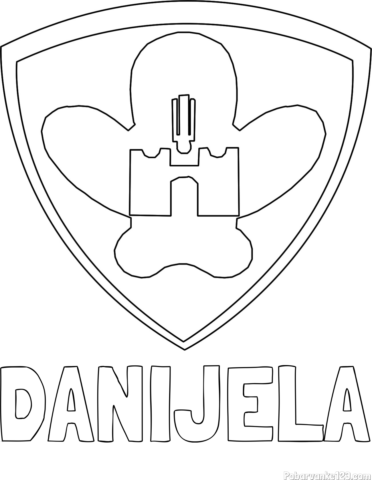 Pobarvanka imena DANIJELA in pobarvanka NK Maribor (grb)