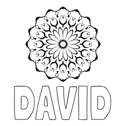 Pobarvanka imena DAVID in mandale 3