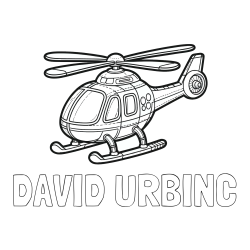 Online izdelana pobarvanka - Pobarvanka imena DAVID URBINC in pobarvanka helikopterja