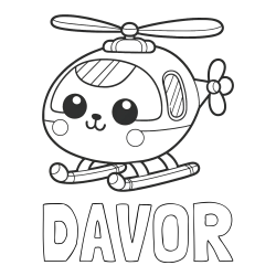 Online izdelana pobarvanka - Pobarvanka imena DAVOR