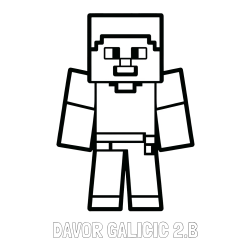 Online izdelana pobarvanka - Pobarvanka imena DAVOR GALIČIČ 2.B in pobarvanka Minecraft figurice