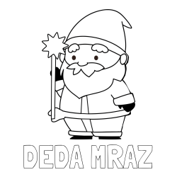 Online izdelana pobarvanka - Pobarvanka imena DEDA MRAZ in dedek Mraz