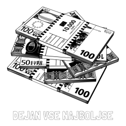 Online izdelana pobarvanka - Pobarvanka imena DEJAN VSE NAJBOLJŠE in pobarvanka evrskih bankovcev