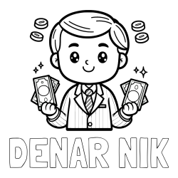 Online izdelana pobarvanka - Pobarvanka imena DENAR NIK in otroška pobarvanka bankirja z veliko denarja