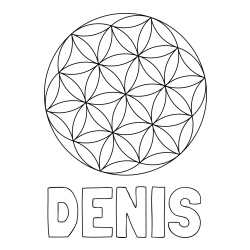 Pobarvanka imena DENIS in mandale 2