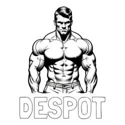 Pobarvanka imena DESPOT in pobarvanka bodybuilder-ja