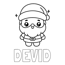 Online izdelana pobarvanka - Pobarvanka imena DEVID in enostavna otroška pobarvanka Božička