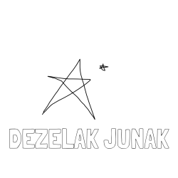 Online izdelana pobarvanka - Pobarvanka imena DEŽELAK JUNAK in zvezdi