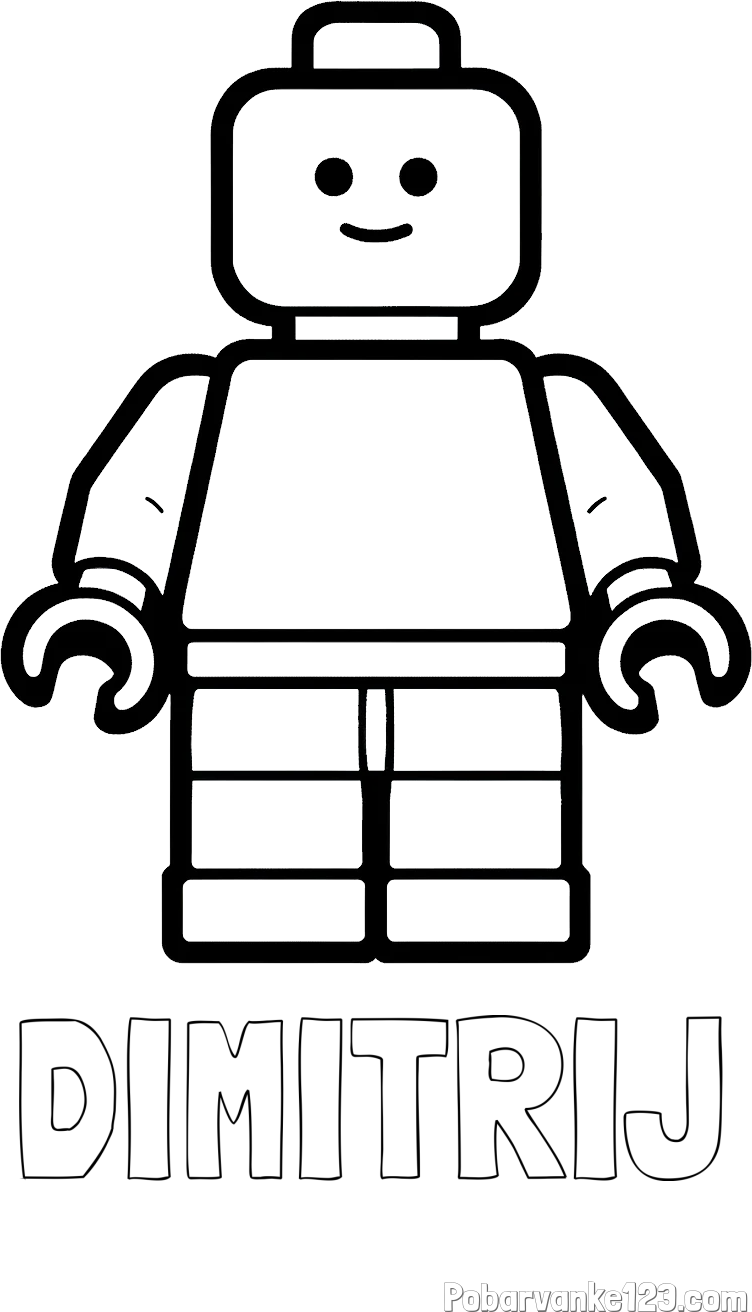 Pobarvanka imena DIMITRIJ in pobarvanka LEGO figurice fanta