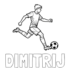 Online izdelana pobarvanka - Pobarvanka imena DIMITRIJ in pobarvanka nogometaša v napadu