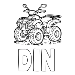Online izdelana pobarvanka - Pobarvanka imena DIN in pobarvanka velikega štirikolesnika