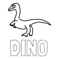Online izdelana pobarvanka - Pobarvanka imena DINO in pobarvanka žalostnega dinozavra