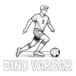 Online izdelana pobarvanka - Pobarvanka imena DINO VARCAR in pobarvanka nogometaša