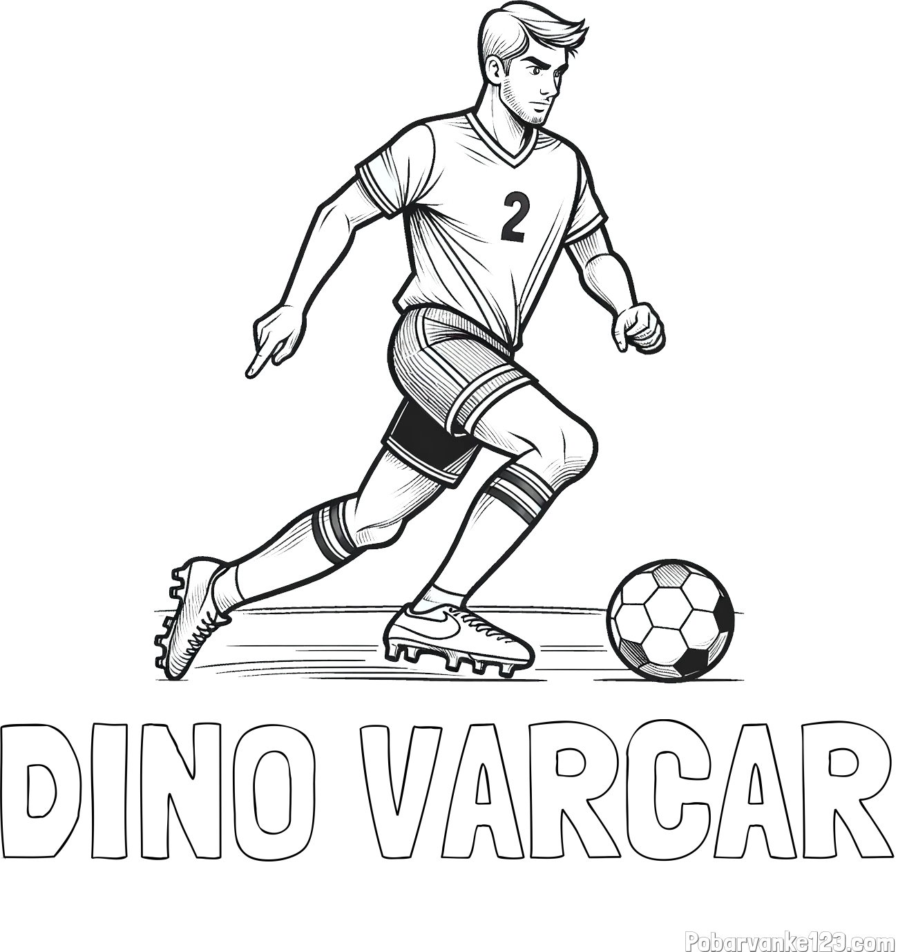Pobarvanka imena DINO VARCAR in pobarvanka nogometaša