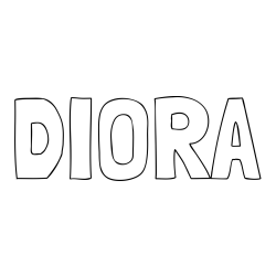 Online izdelana pobarvanka - Pobarvanka imena DIORA