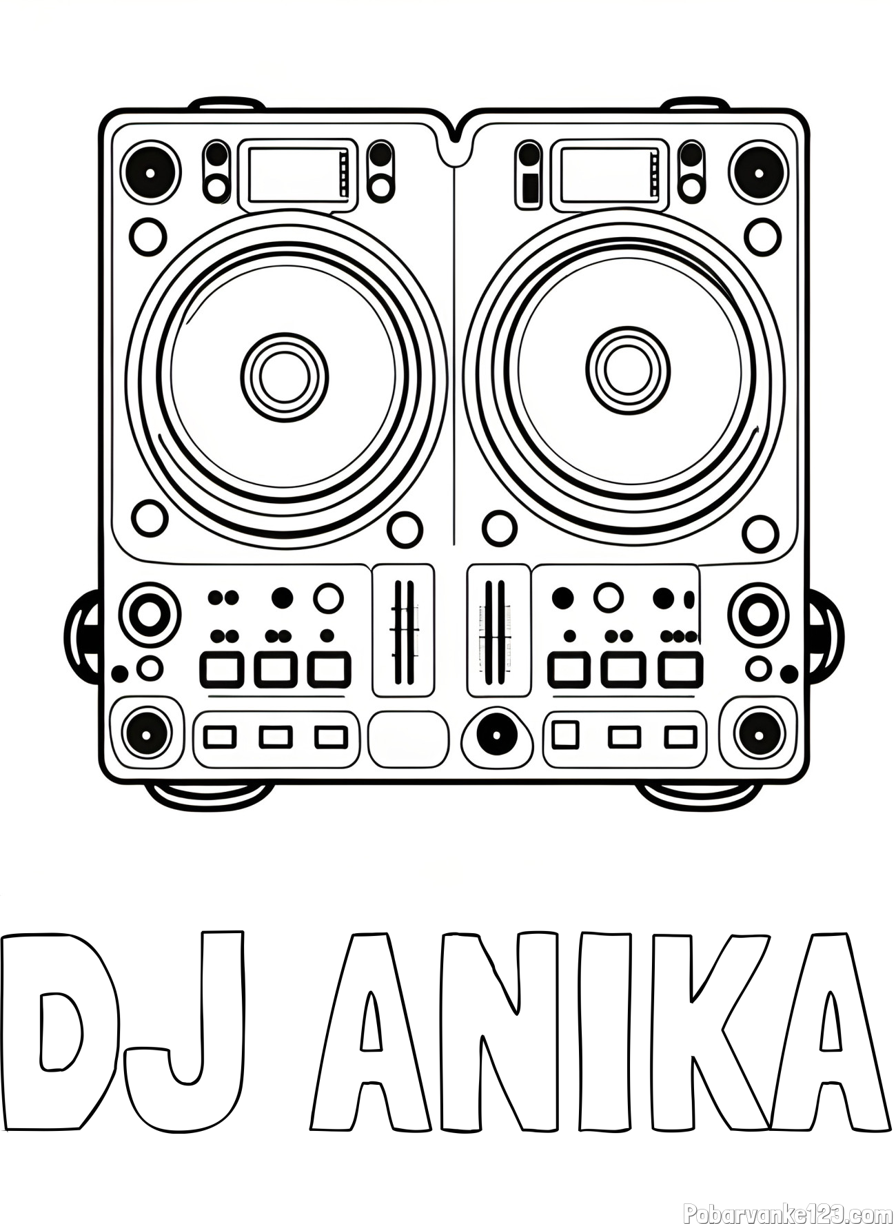 Pobarvanka imena DJ ANIKA in pobarvanka DJ MIXER