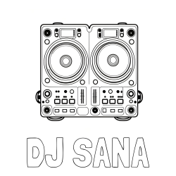 Online izdelana pobarvanka - Pobarvanka imena DJ SANA in pobarvanka DJ MIXER