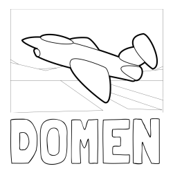 Online izdelana pobarvanka - Pobarvanka imena DOMEN in pobarvanka aviona med vzletom