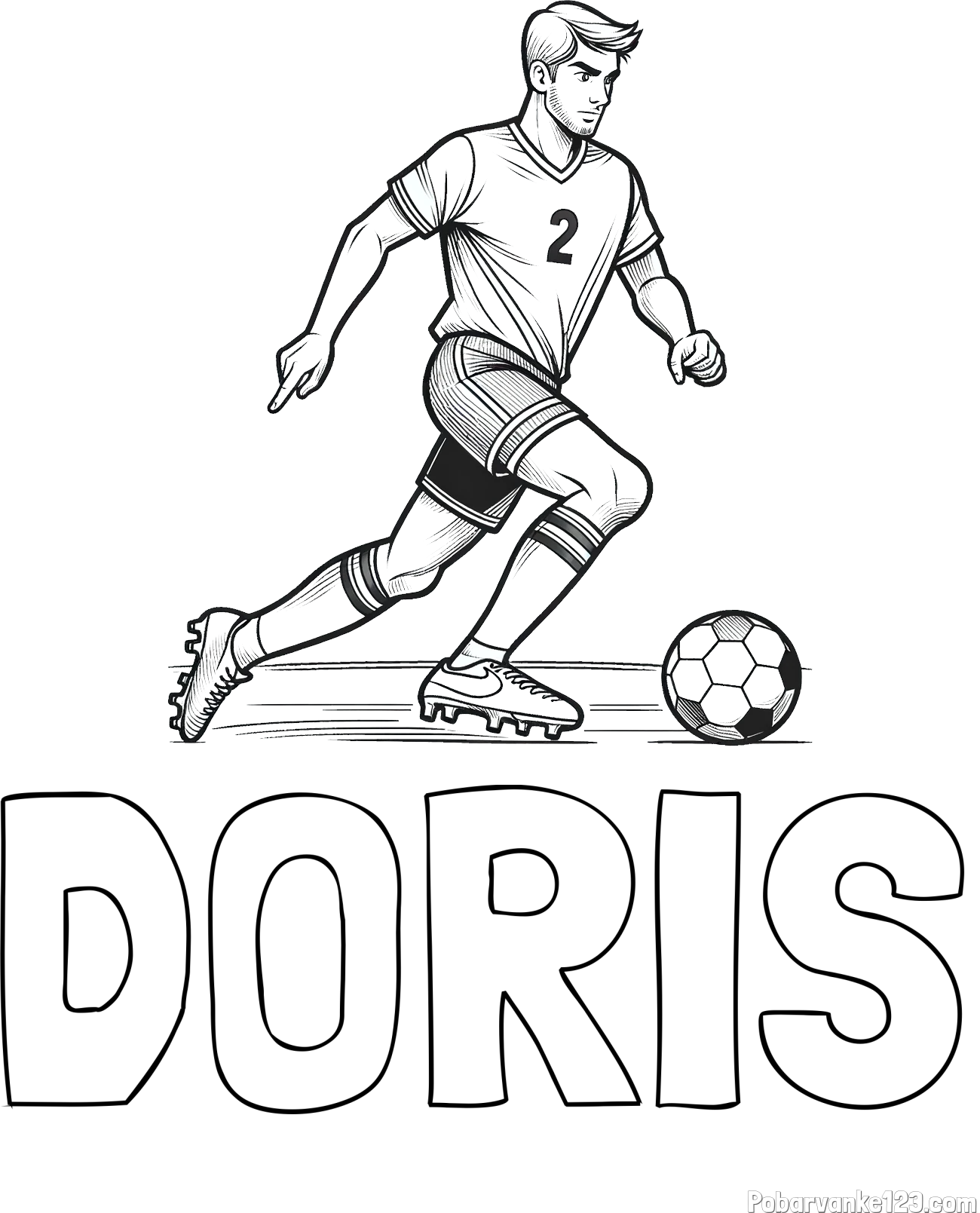 Pobarvanka imena DORIS in pobarvanka nogometaša