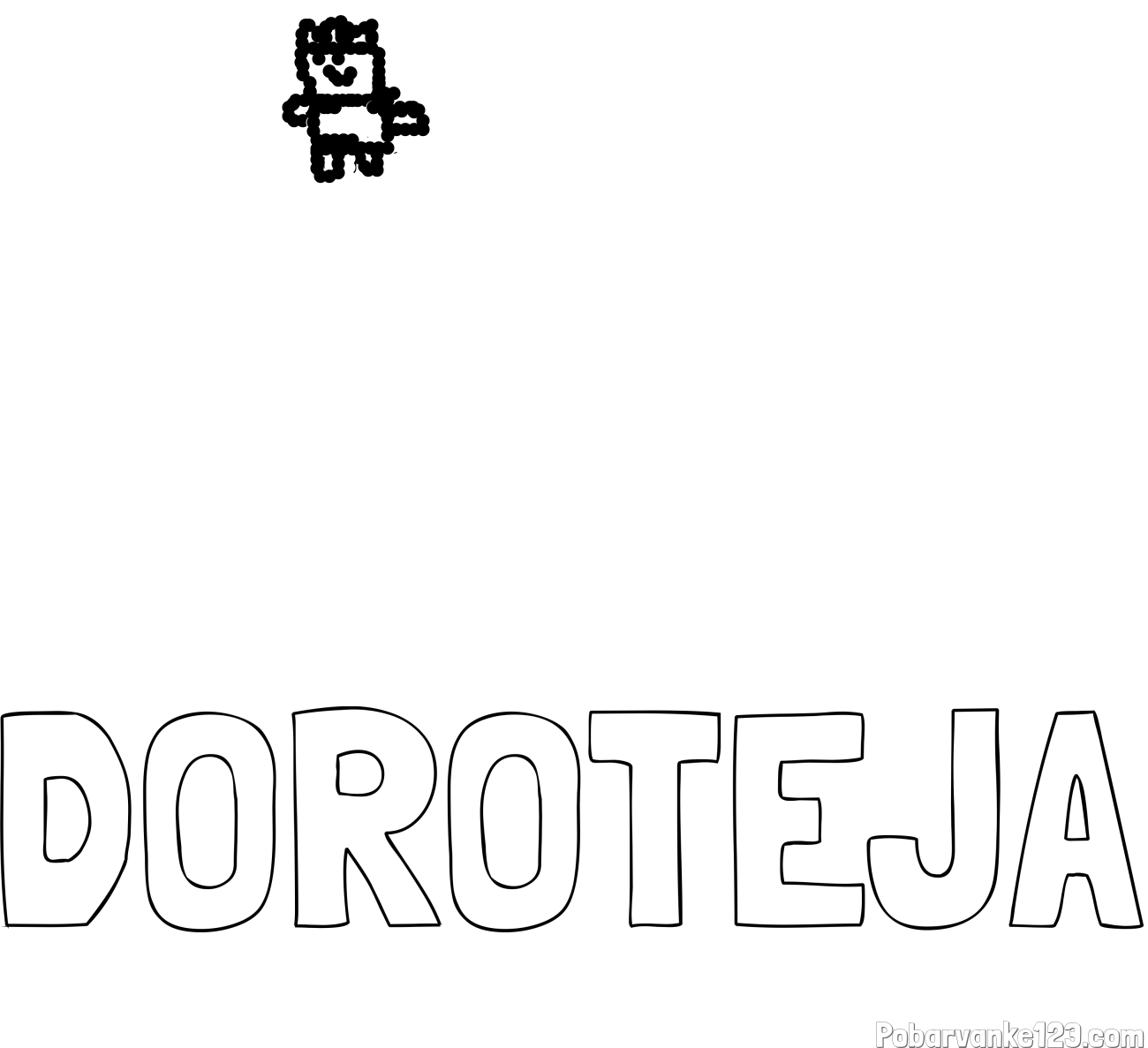 Pobarvanka imena DOROTEJA in samorog