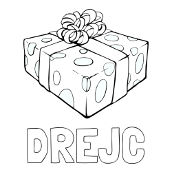 Pobarvanka imena DREJC in božično darilo