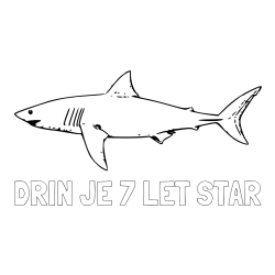 Online izdelana pobarvanka - Pobarvanka imena DRIN JE 7 LET STAR in pobarvanka morskega psa