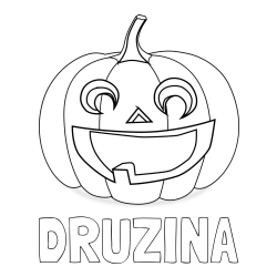 Online izdelana pobarvanka - Pobarvanka imena DRUŽINA in pobarvanka nasmejane buče za noč čarovnic