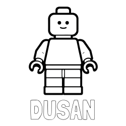 Online izdelana pobarvanka - Pobarvanka imena DUŠAN in pobarvanka LEGO figurice fanta